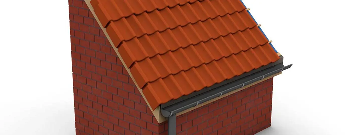 Animation 3D : les détails de raccord au niveau d'une toiture à versants