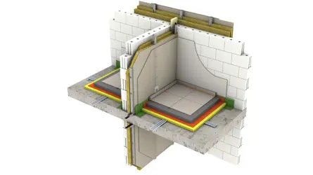  Représentation en 3D d’un concept de construction de la Note d’information technique 281 « Isolation acoustique entre habitations »